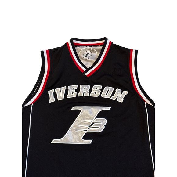 Reebok Authentic Edition Allen Iverson Basketball Jersey Mens XL Black *READ* - Picture 3 of 9